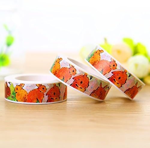 Decor Unique 1.5cm*10m Forest Rabbit washi tape DIY decorative scrapbooking planner masking adhesive label sticker stationery