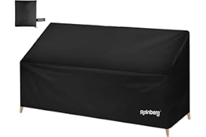 Rainberg Garden Bench Cover with Air Vent, Waterproof, Windproof, Anti-UV, Heavy Duty Rip Proof 420D Oxford Fabric Outdoor Patio Bench Seat Cover With Carry Bag (2 Seater)