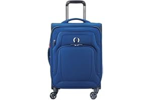 DELSEY PARIS Optimax Lite Valigia Trolley da Cabina Espandibile 4 Doppie Ruote, Unisex adulto, Blu, 55 cm