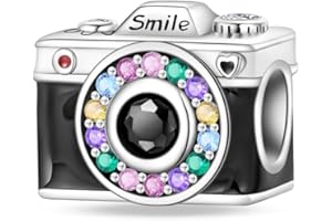 Aurevella Charms en Argent Sterling 925,Heart Voyage Papillon Beads, Cadeau de Noël pour Femme