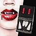 Produktbild 2 Paar Vampirzähne Zahnersatz gefälschte Dracula Werwolf Zähne Kunststoff sexy Prothesen scharfe Zahnprothesen Halloween Kostüm Cosplay Party Zubehör mit 2 Blut Kapsel