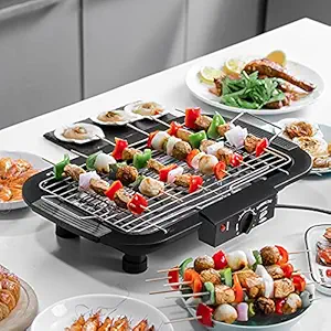 Glaceon 2000W Smokeless Electric Indoor Grill,220V Portable Countertop BBQ Grill with Removable Water Tray,5 Levels of Adjustable Temperature,Fast Heating Up,Easy to Clean