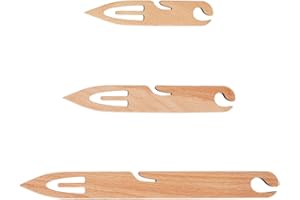 BENECREAT 3 piezas de barcos tejedores de madera de haya, telar de punto, lanzaderas, telar de punto, herramientas para tapices, manualidades y accesorios de tejido puntiagudo