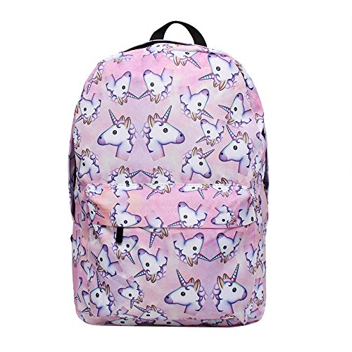 Leah's fashion Sac à dos unisexe Sac à dos pour école Sac à bagages entièrement imprimé pour cabine Sac de voyage en licorne(Pack Of 3)