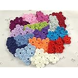 75 kleinen Häkelblüten in 15 verschiedenen Farben !!