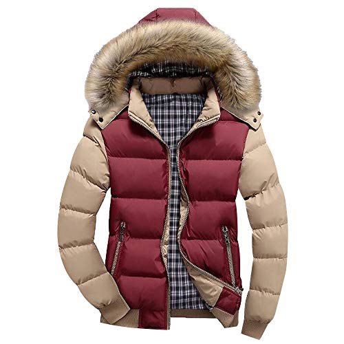 Preisvergleich Produktbild Daunenjacken Herren UFODB Baumwollmantel Männer Windbreaker Casual Warm Hooded Winter ReißVerschluss Mantel Jacke Windjacke KapuzenmäNtel Outwear