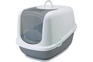 SAVIC XXL Cat toilet NESTOR JUMBO white-grey specifically for large Cat breeds
