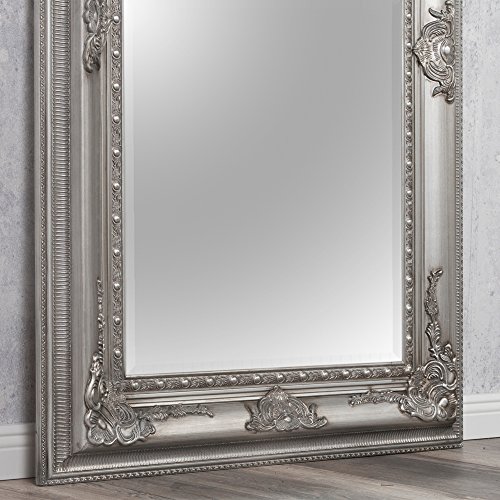 BAROCK WANDSPIEGEL Eve 200x110cm SPIEGEL ANTIK SILBER POMPÖS HOLZRAHMEN FACETTE - 4