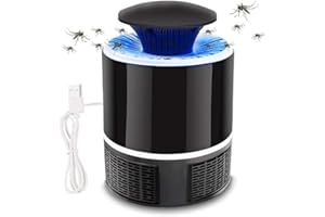 offershop Lampada Anti Ammazza Uccidi Zanzare Insetti Zanzariera Elettrica Antizanzare Trappola Luce LED UV Viola Vortice Succhia Attrae Zanzara USB Casa Campeggio Ufficio (Nero)
