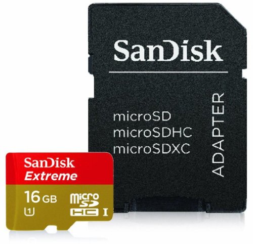 SanDisk Mobile Extreme microSDHC 16GB UHS-I Class 10 Speicherkarte + SD-Adapter + Rescue Pro Deluxe bis zu 45MB/s - 7