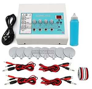 Physiogears Physio Solutions White Electro Therapy Tens 4 Channel Manual/Four channel Tens (Transcutaneous Electrical Nerve Stimulation) with 1 Year Warranty