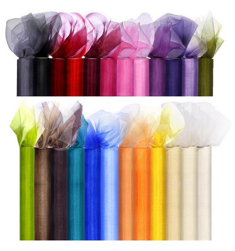 Organza Rolle weiß 36 cm breit x 9 m lang Hochzeit Taufe Tischläufer Dekoband Dekostoff