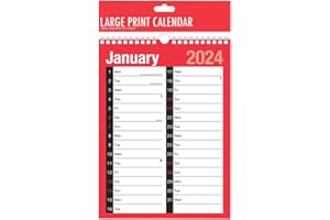 VR ANGLE VR Angel 2024 Wall Calendar A4 Large Print Month to View Planner Spiral Bound Calendar for Home Business Office School (A4 Large Print Calendar)