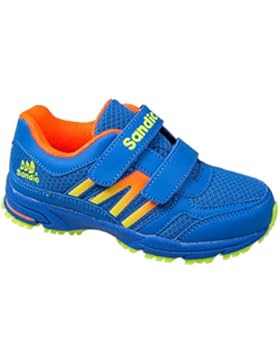 GIBRA® Kinder Sportschuhe, mit Klettverschluss, royalblau/neonorange, Gr. 25 - 35