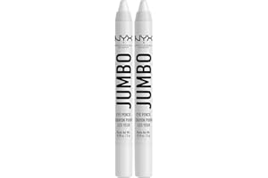 ‎NYX PROFESSIONAL MAKEUP Jumbo Eye Pencil, strahlender Eyeliner, auch als Lidschatten, Base oder Highlighter geeignet, ohne Zerren oder Verblassen, Cremelidschatten in Weiß, 2er-Set, Milk 604A, 2x 5 g