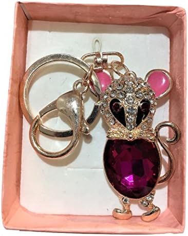 New Gift Boxed Ladies Girls Colourful Cute Mouse Handbag Bag Charm Keyring Colour Diamante Rhinestone Accessorize Me