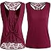Produktbild OSYARD Damen Solide ärmellose Tops Lace Knot Design Bluse T-Shirt Tank Tops(EU 38/M, Wein)