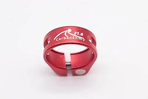 CarbonEnmy Collier de selle de vélo en aluminium ultra léger 31,8 mm (rouge)