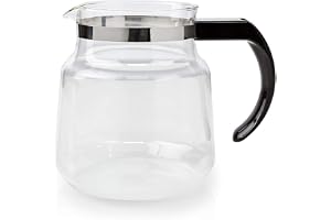Nedis glaskanna för Moccamaster-modeller K och KB, 1,2 l kapacitet, svart handtag, lämplig för Douwe Egberts utmärkt 10-tal – diskmaskinssäker men handtvätt rekommenderas