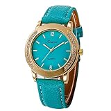 IG-Invictus Männer Casual Einfache Business Leder Quarz Analog Armbanduhr Geneva Geneva Herren Herren Gürtel Uhr CSD 030 Mint Green
