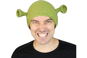 Yeglg Unisex ręcznie dzianinowe czapki shrek, czapka beanie ciepła trwała ręcznie dzianinowa czapka cosplay kopuła czapka wełniana czapka zimowa dla kobiet mężczyzn zielona, Grün, M