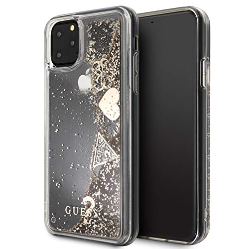 CG MOBILE Coque Guess Paillettes Hearts Gold pour Iphone 11