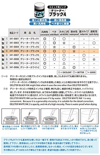 Deleter Manga Ink – 30 ml Bottle – Black 4 (Waterproof & Extra Dark) by Deleter - 2