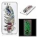 Produktbild Für P10 Silikon Hülle,Huawei P10 Case,Huawei P 10 Nacht Leuchtende Schutzhülle,Fanryn IMD Design Feder Drucken Muster Ultra Slim Durchsichtig Leuchtend Weich Flexible Tasche TPU Leuchtende Nacht Silikon Schutzhülle Handyhülle Bumper Stoßdämpfend Schutz Handy Hülle Handytasche HandyHülle Etui Schale Case Cover Tasche Pour Huawei Ascend P10 [Feder]