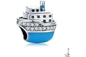 YIRONG JEWELRY Abalorio de barco de plata de ley 925 para pulsera Pandora