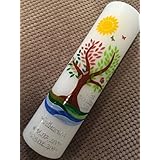 Taufkerze mit Lebensbaum - inkl. Beschriftung von Babyprince - handgearbeitete Wachsverzierungen - !!! keine Folie !!!