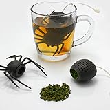 Spinne Teesieb aus Silikon - Spider Teeei Teefilter Schwarze Witwe Teekugel