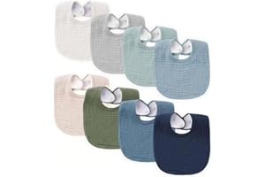 Oaygat 8 Packs Baby Bandana Dribble Bibs Drool Bibs Waterproof Newborn Feeding Bib Soft and Absorbent Bandana Bib with Adjustable Snaps Cotton Baby Infant Teething Bibb for Unisex Girls Boys Toddlers