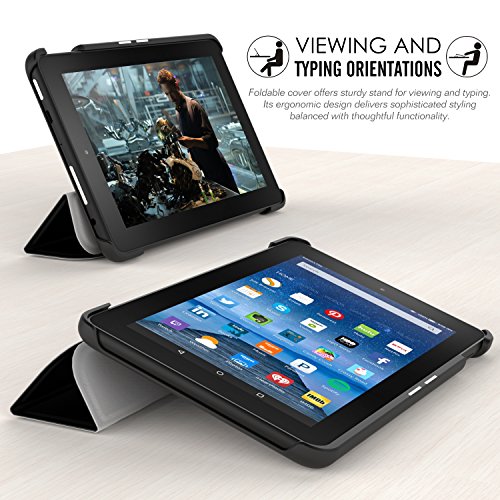 MoKo Fire 7 2015 Hülle – Ultra Slim Lightweight Schutzhülle Smart Cover Case mit Standfunktion für Amazon Fire 7.0 Zoll (5. Generation – 2015 Modell) Tablet, Schwarz - 4