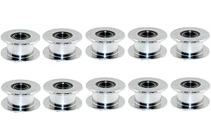 3Dman GT2 20Toothless Bore 5mm Aluminum Timing Belt Idler Pulley for 6mm Width 3D Printers (10pcs)