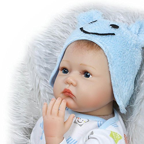 NPK Handmade Realistic Reborn Baby Dolls Vinyl Silicone Newborn Boy Doll with Free Magnet Pacifier Dummy