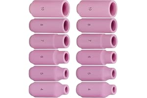 QAQGEAR 12Pcs Ugelli di Allumina TIG Tazza di Ceramica per Db PTA SR WP 17 18 26 Torcia di Saldatura TIG 10N50#4 10N49#5 10N48#6 10N47#7 10N46#8 10N45#10