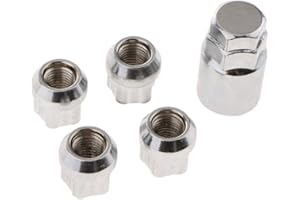 HOMYL 4x Cono Ranura Diseño Chrome Anti Theft Tuerca de Bloqueo de Rueda con Llave m12x1.5