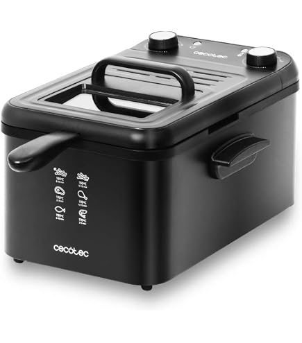 Friggitrice Elettrica Cecotec Cleanfry 3L In Acciaio Inox - 2000W, Filtro OilCleaner, Temperatura Regolabile