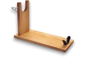SUPER MUNDO SM Super Mundo - Jamonero de Madera, Soporte jamonero, jamoneros Profesional,Tabla de Jamon para Jamón Ibérico(Luna)