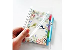 ZELTEN A6/A5 6 trous, PVC coloré Calendriers, Agendas et Organiseur, scarnet à feuillets mobiles (White, A5 combo)