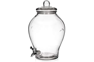 ORION Dispenser per bevande con rubinetto, in vetro, 6,5 l