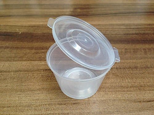 Cater For You 3X Plastic 100ml Hinged Lid Deli Pot or Sauce Pot (Pack of 50)