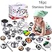 Price comparison product image JIANGfu 16Pcs Set Kids Play House Kitchen Toys Cookware Cooking Utensils Pots Pans Gift (Silver, 16PC)