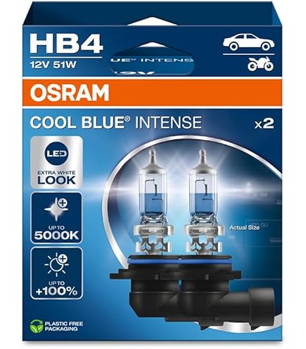 Bombillas Halógenas SUPER WHITE 9006/HB4 55W - Efecto Xenón 5500K, Homologadas ECE, Pack De 2