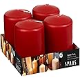 Spaas Unscented Pillar Candle 50/80 mm, ± 18 Hours, Red