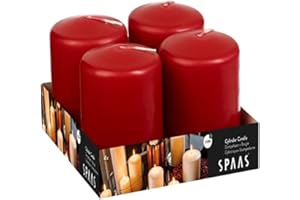 Spaas Unscented Pillar Candle 50/80 mm, ± 18 Hours, Red
