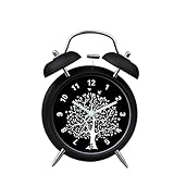 Nightwolf  ® Wünschen Baum Bilden Mute Nicht Ticking Quartz Wecker Zwilling Glocke Schlafzimmer Büro wecker und Nachtsicht Lampe