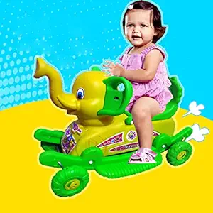 Banshika toys & gifts 2 in 1 Elephant Baby Plastic Rider Cum Rocker for 2 Years Kids (Colour May Very)Multicolor