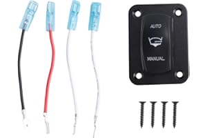 Funfob Panneau D'Interrupteur à Bascule de Pompe de Cale à 3 Voies 4 Broches ON-Off-(ON) SPDT Interrupteur Momentané Automatique/Manuel pour Bateau Yacht éTanche