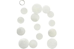ACURA-STYLES Boltze Capiz Deko Girlande hängend weiß -1 Stück, Länge 120 cm Fensterdeko Boho Perlmutt Scheiben Muschel Kette zum Aufhängen Boltze Home Windspiel Wind Chimes Wanddeko Bad